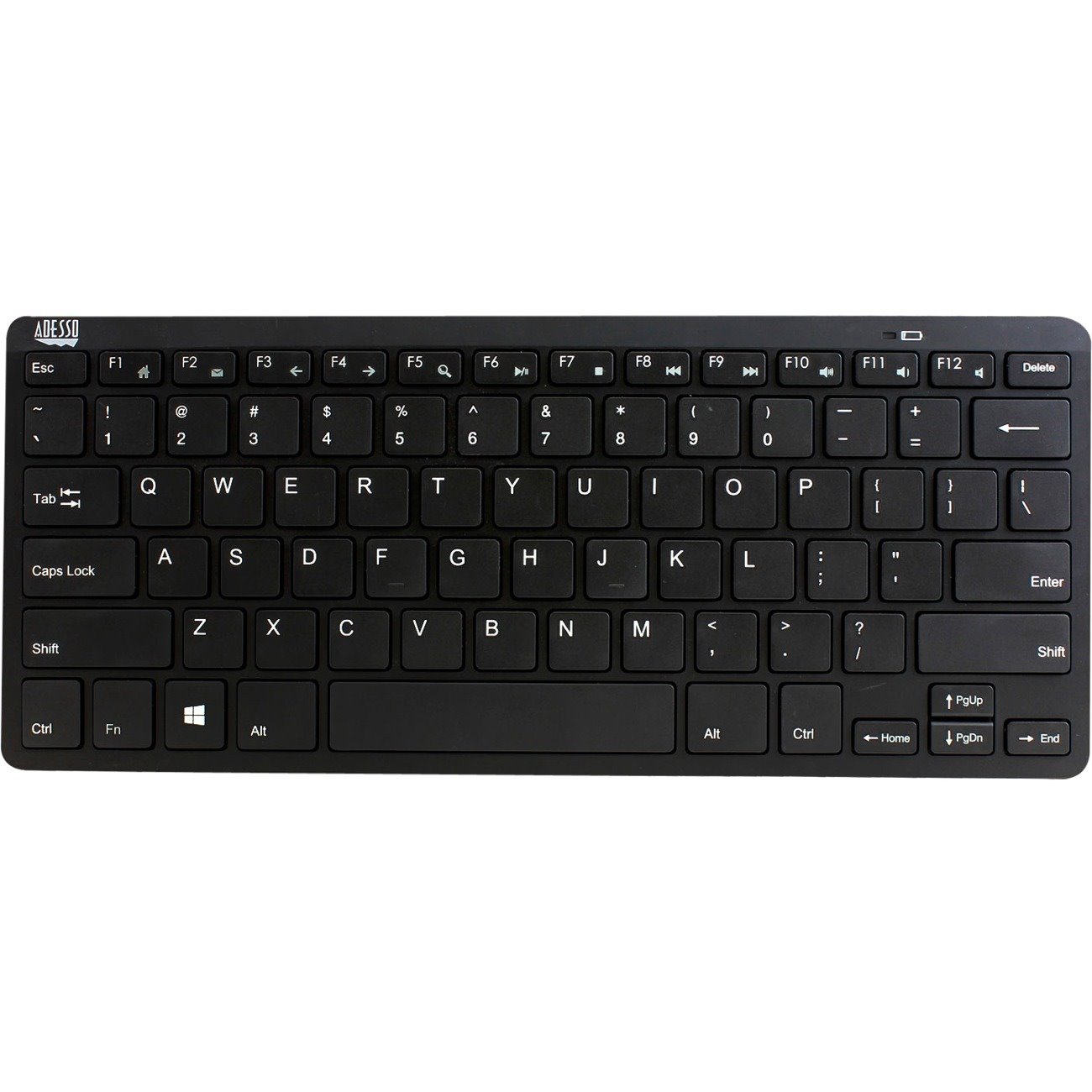 Adesso SlimTouch Keyboard - Wireless Connectivity - USB Interface - English (US) - Black