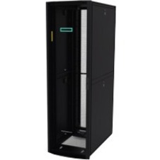 HPE Enterprise 42U Floor Standing Rack Cabinet for LAN Switch, Patch Panel1075 mm Rack Depth - Black, Silver - TAA Compliant