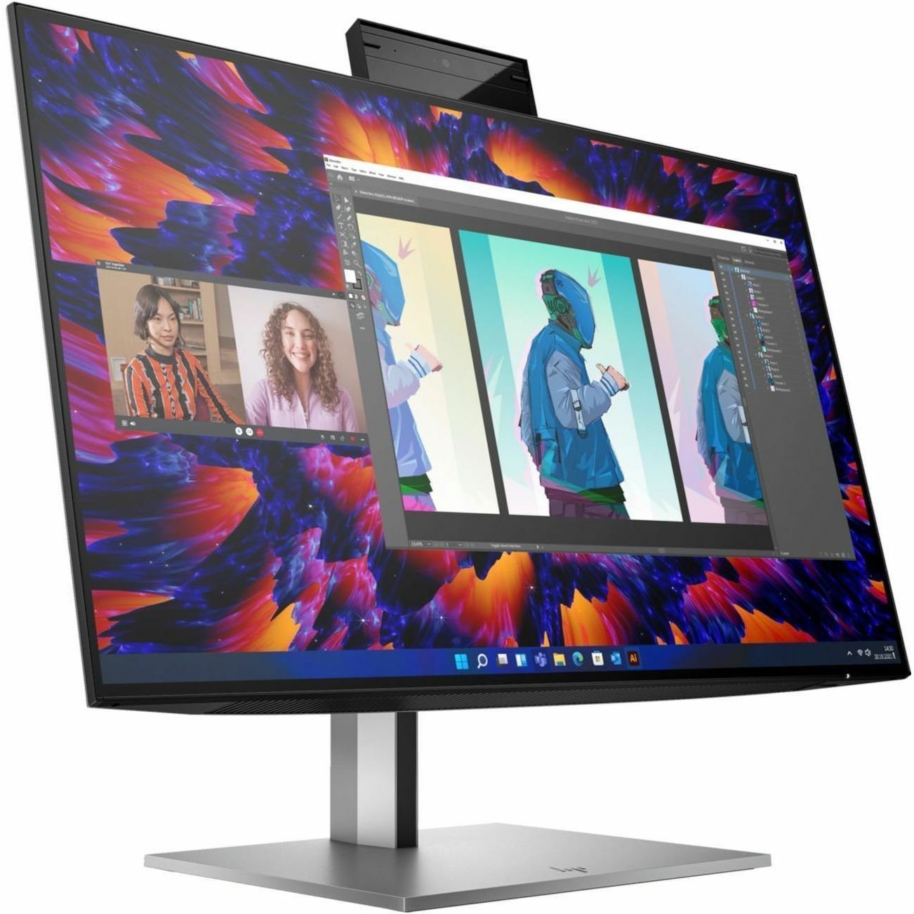 HP Z24m G3 24" Class Webcam WQHD LED Monitor - 16:9 - Silver