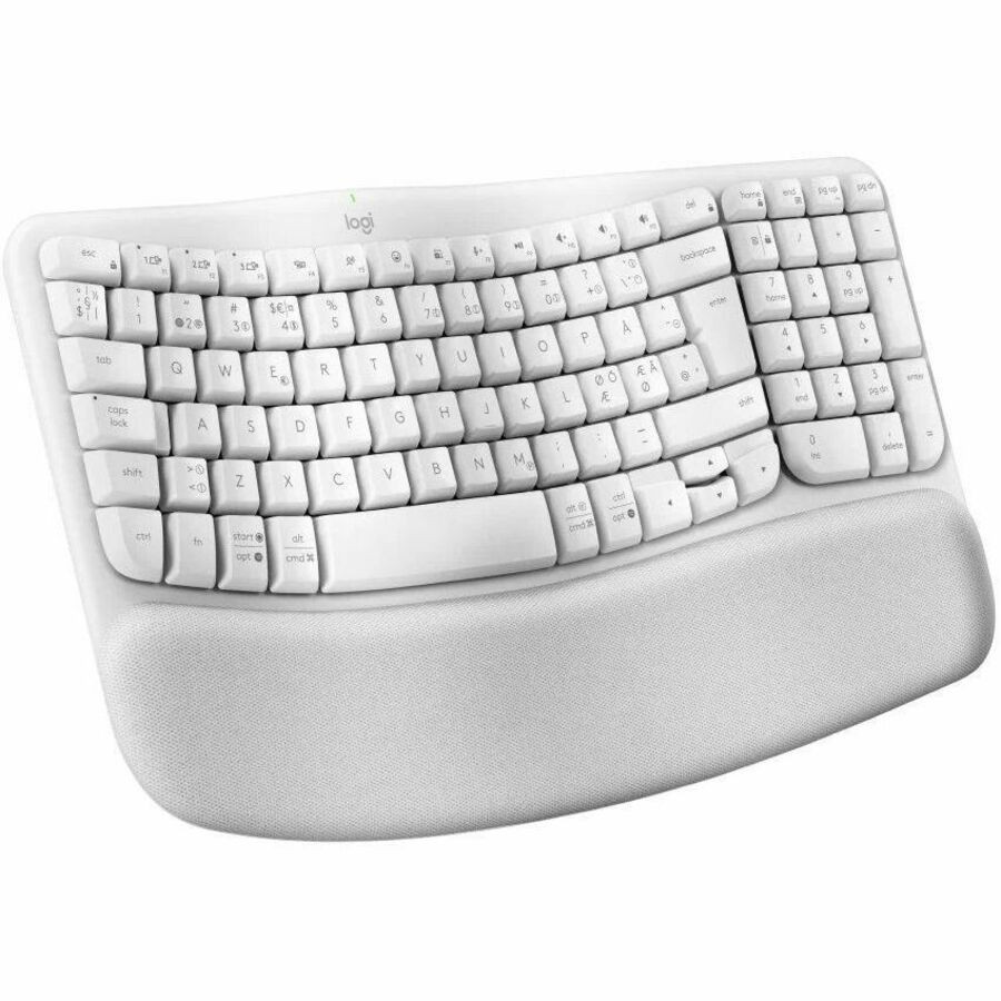 Logitech Wave Keys Tastatur - Kompakt - Kabellos Konnektivit�t - USB Schnittstelle - D�nisch, Norwegisch, Schwedisch, Finnisch - QWERTY Layout - Wei�
