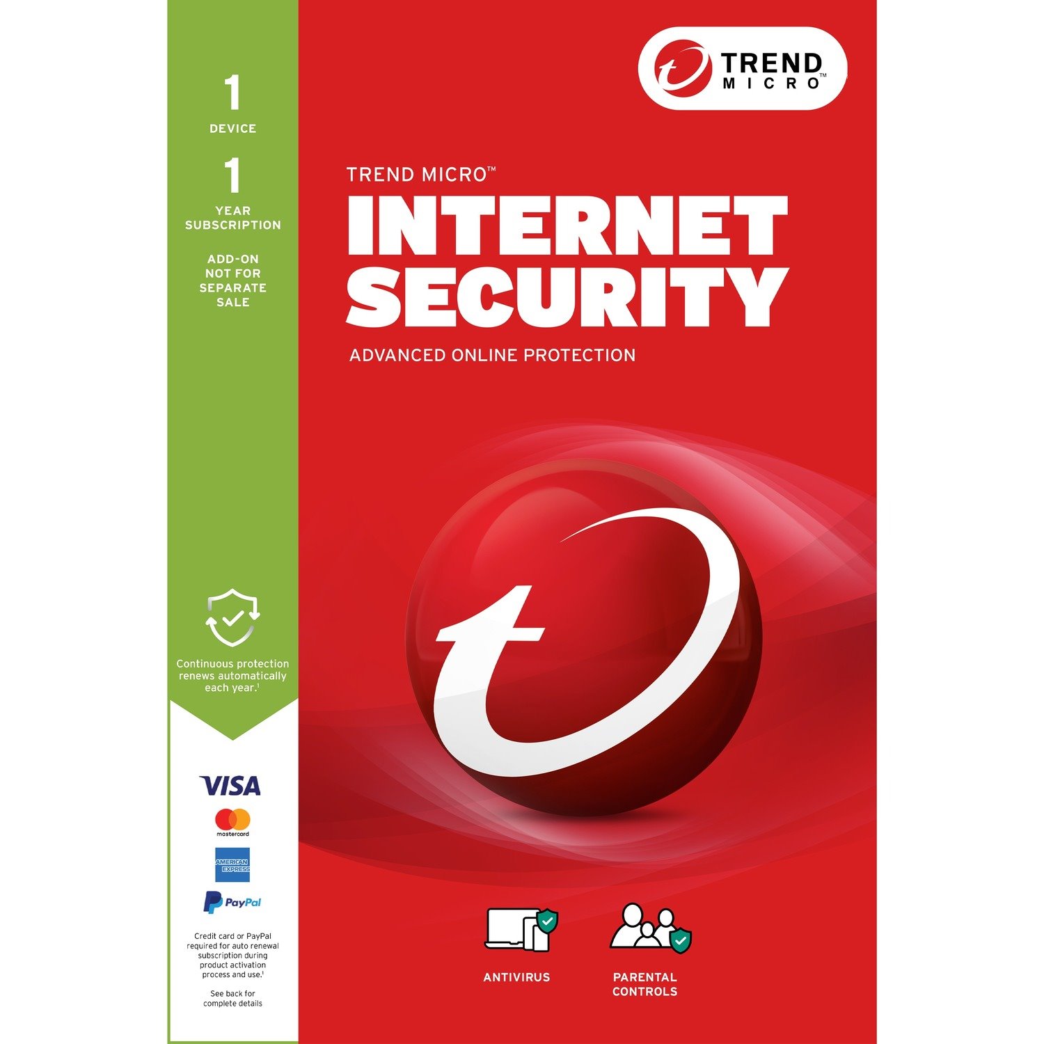 Trend Micro Internet Security Add-on - Subscription - 1 Device - 1 Year