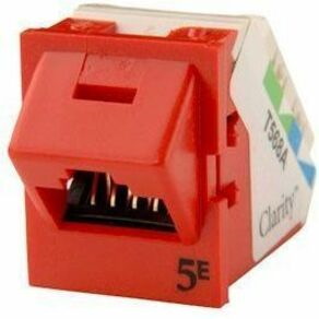 Ortronics Clarity 5E Angled TracJack, T568A/B, 45 degree, Red