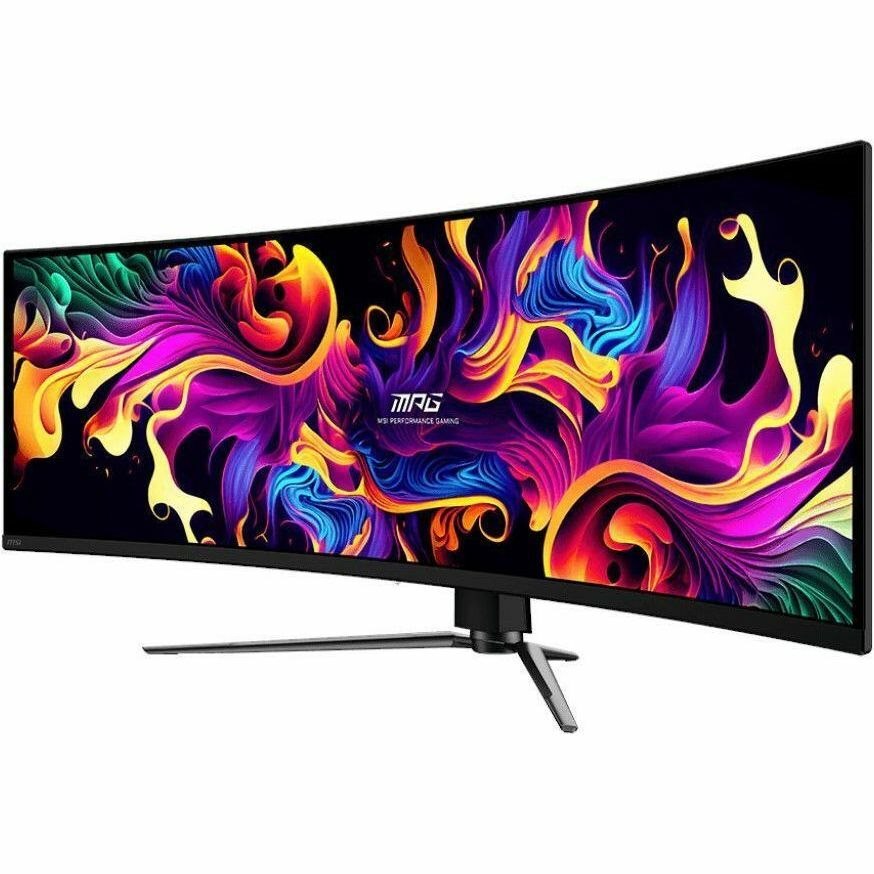 MSI MPG 491CQPX QD-OLED 49" Class Dual Quad HD (DQHD) Curved Screen Gaming OLED Monitor - 32:9 - Metallic Black