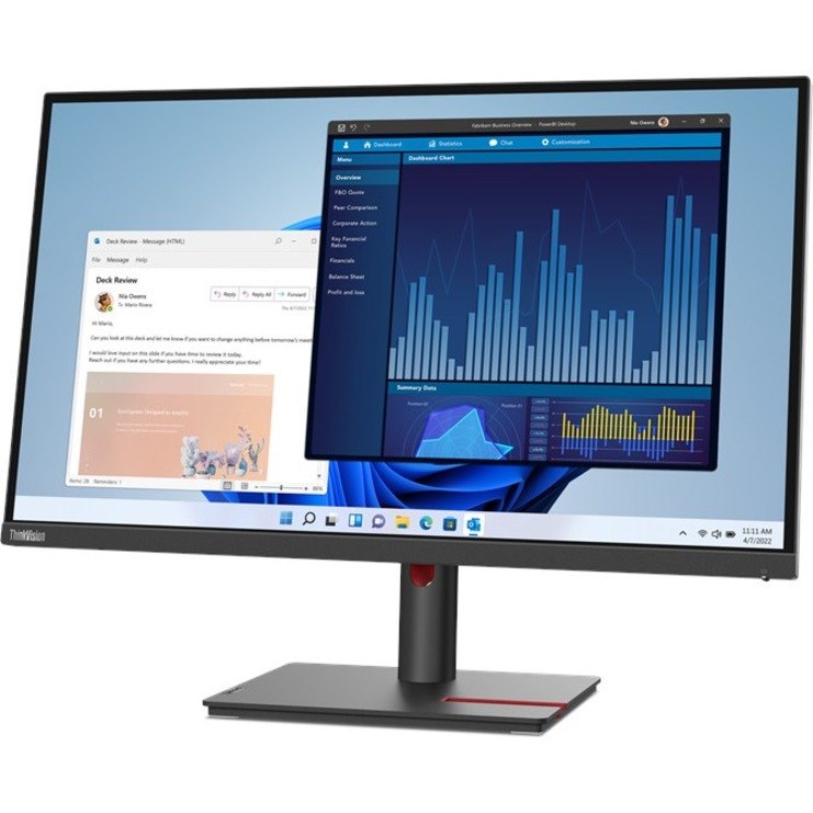 Lenovo ThinkVision T27p-30 27" Class Webcam 4K UHD LCD Monitor - 16:9 - Black