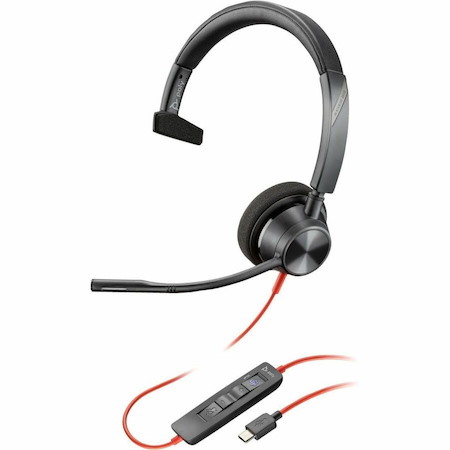 Poly Blackwire 3310 Wired On-ear, Over-the-head Mono Headset - Black