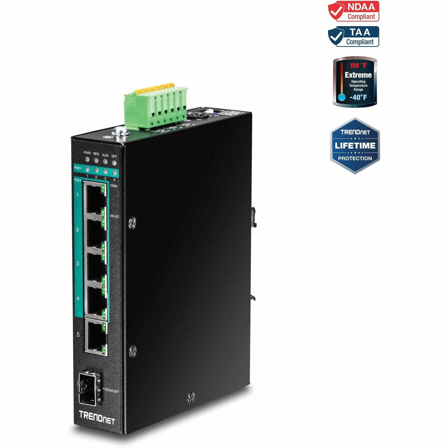 TRENDnet TI-PG541i 6 Ports Manageable Ethernet Switch - Gigabit Ethernet - 1000Base-T, 1000Base-X - New - TAA Compliant
