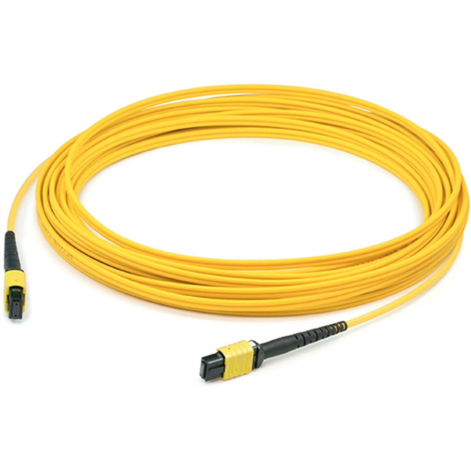 AddOn 35m MPO/APC to MPO/APC Yellow OS2 OFNR (Riser-Rated) 12-Strand SMF Fiber Patch Cable
