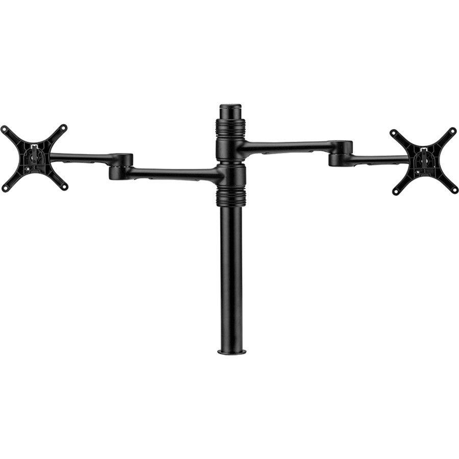 ATDEC DUAL MONITOR DESK MOUNT, UP TO 27" & 8KG, VESA 75x75, 100x100, BLACK, 10 YR WTY