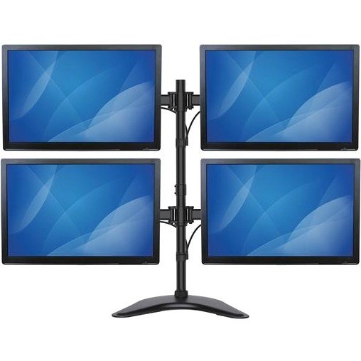 StarTech.com Quad Monitor Stand, Crossbar, Steel, Monitors up to 27" (17.6lb/8kg), VESA Monitor, Computer Monitor Stand, Monitor Arm