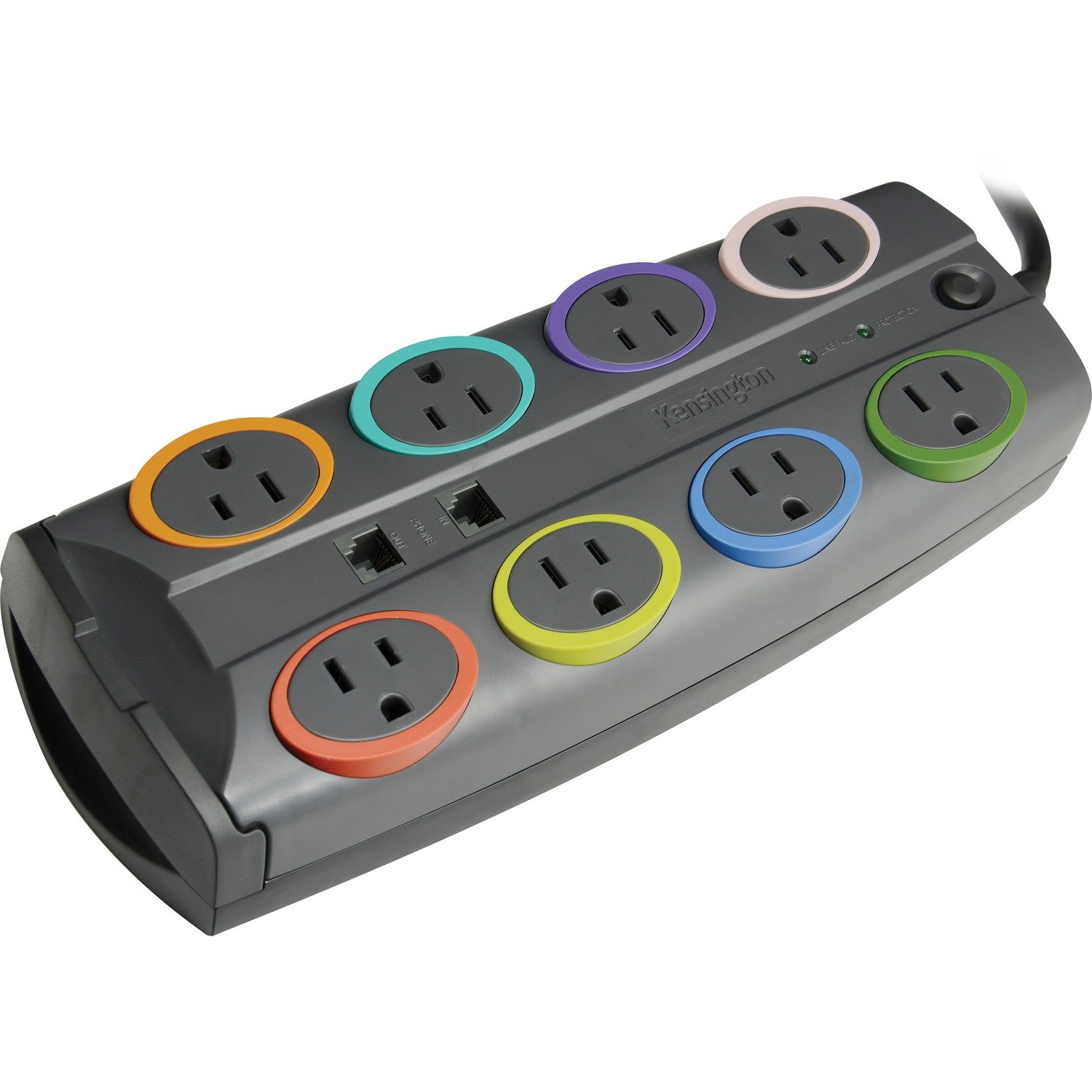 Kensington SmartSockets Color-Coded Eight-Outlet Adapter Model Surge Protector