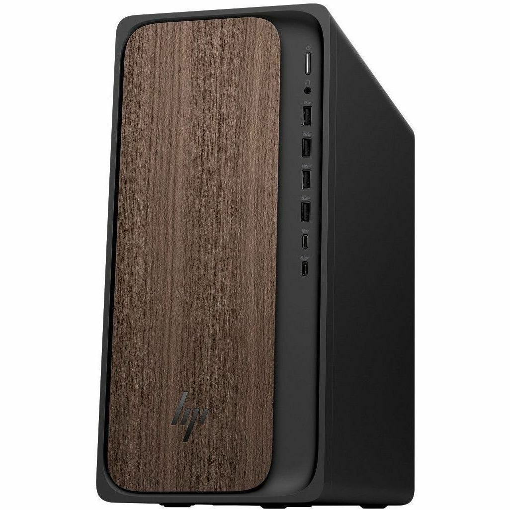 HP OmniDesk M03-0000i M03-0001a Desktop AI Computer - Intel Core Ultra 5 225 - 16 GB - 512 GB SSD - Jack Black, Dark Wood