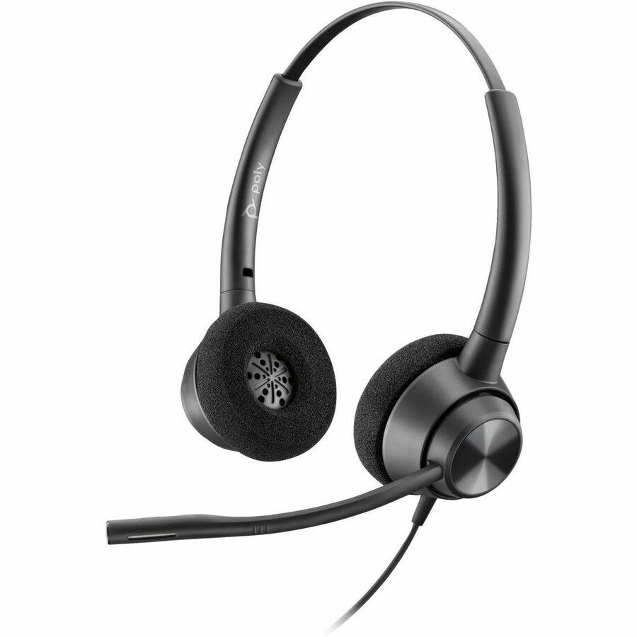 Poly EncorePro 320 Wired On-ear, Over-the-head Stereo Headset - Black - TAA Compliant