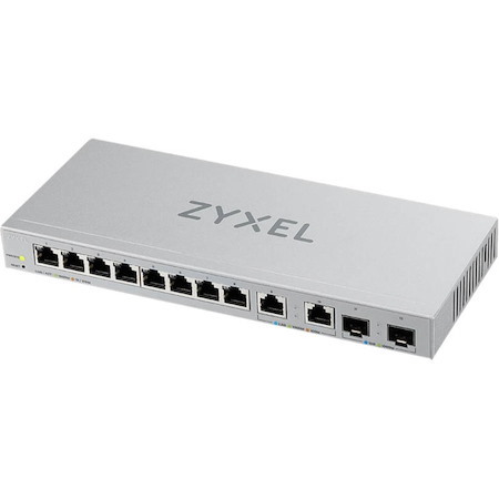 Zyxel 12-Port Multi-Gigabit Ethernet Web Managed Switch | 2 x 2.5GB | 2 x 10G SFP+ Fiber | 8 x GbE Ports | Plug & Play | Desktop or Wall-Mount | Ethernet Splitter | Lifetime Warranty | XGS1010-12