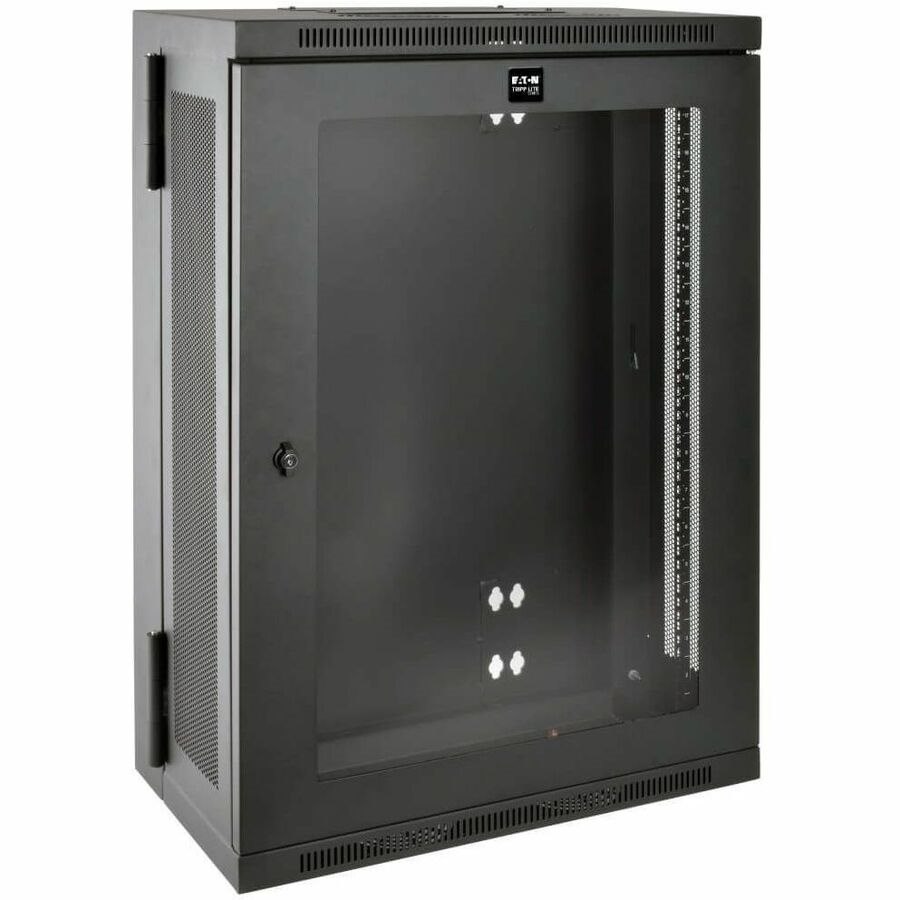 Eaton Tripp Lite Series SmartRack 18U Low-Profile Patch-Depth Wall-Mount Half-Height Rack Enclosure, Clear Acrylic Window, Hinged Back