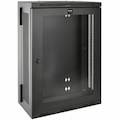 Eaton Tripp Lite Series SmartRack 18U Low-Profile Patch-Depth Wall-Mount Half-Height Rack Enclosure, Clear Acrylic Window, Hinged Back