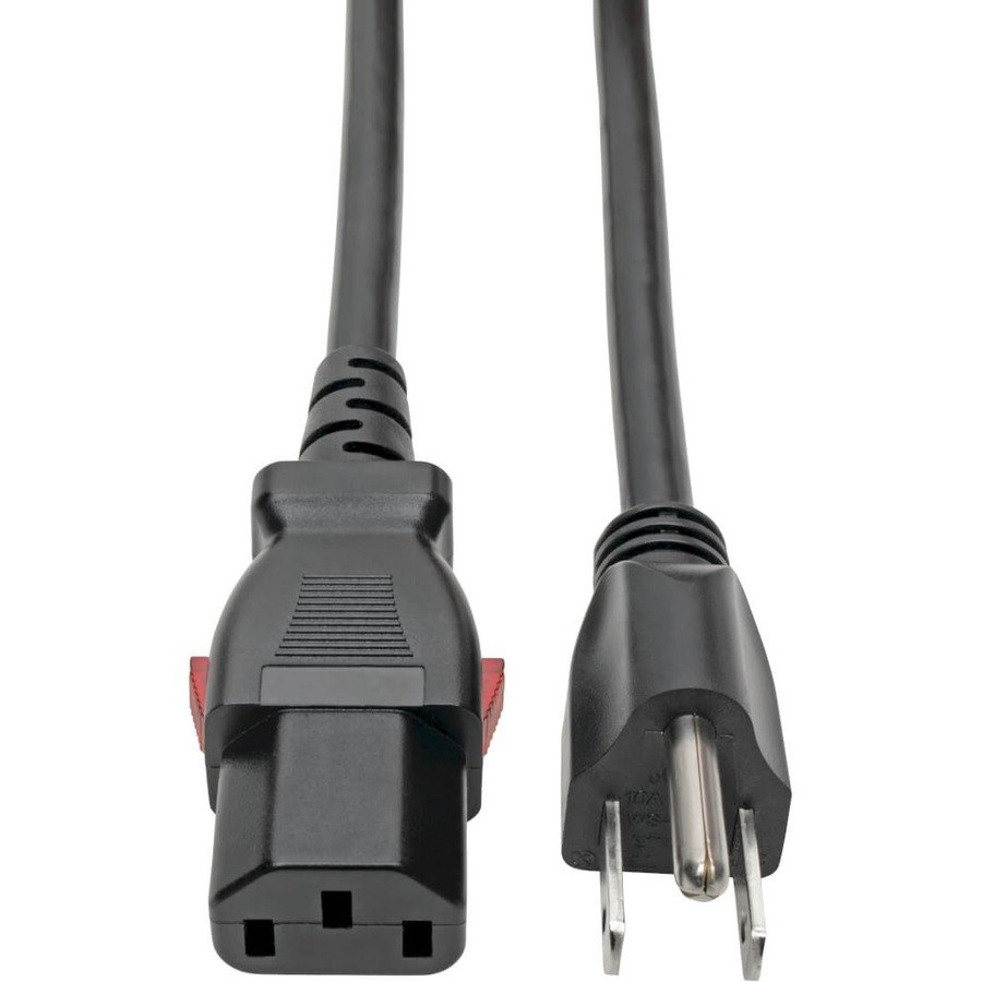 Eaton Tripp Lite Series Computer Power Cord, NEMA 5-15P to Locking C13 - 10A, 125V, 18 AWG, 3 ft. (0.91 m)