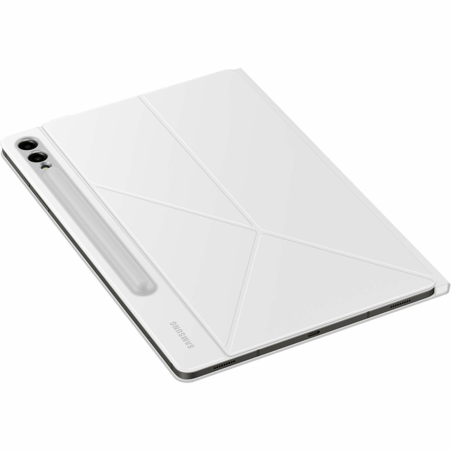 Samsung Carrying Case (Book Fold) Samsung Galaxy Tab S9+ Tablet, Stylus - White