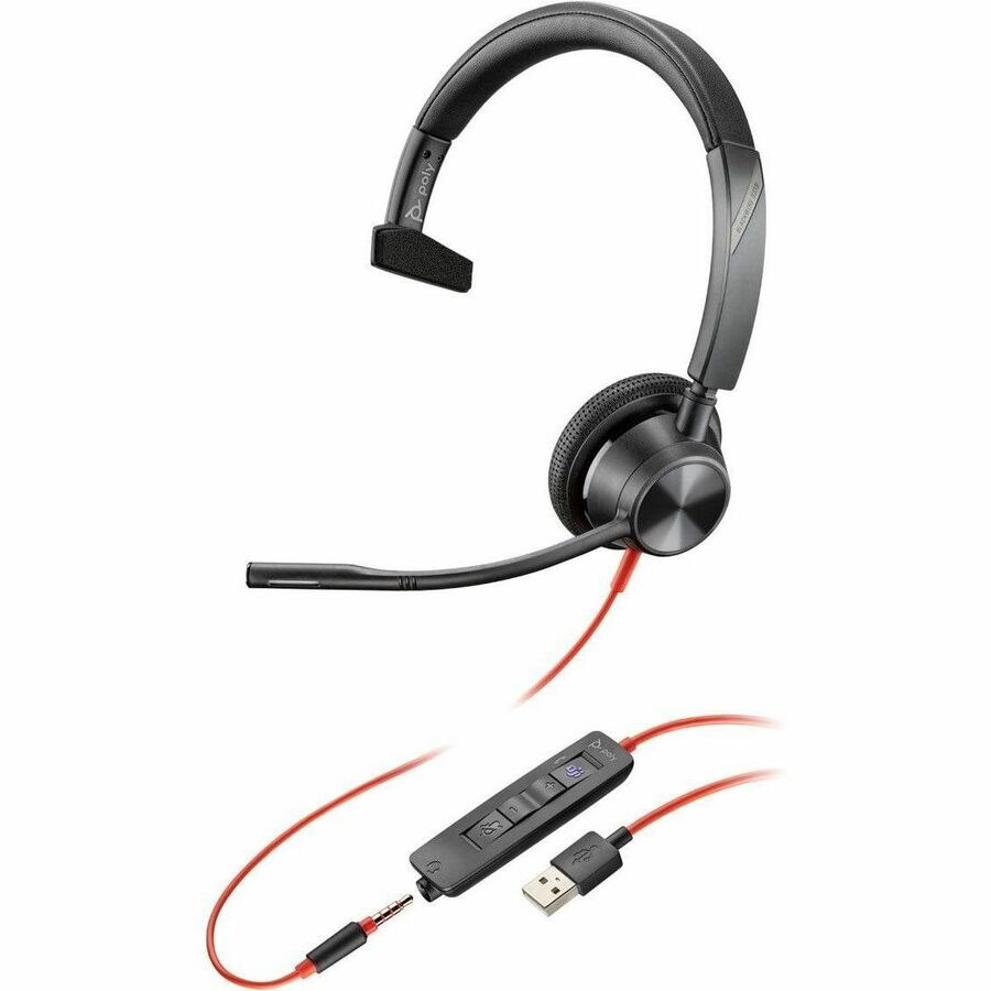 Poly Blackwire 3315 Microsoft Teams Certified USB-A Headset TAA