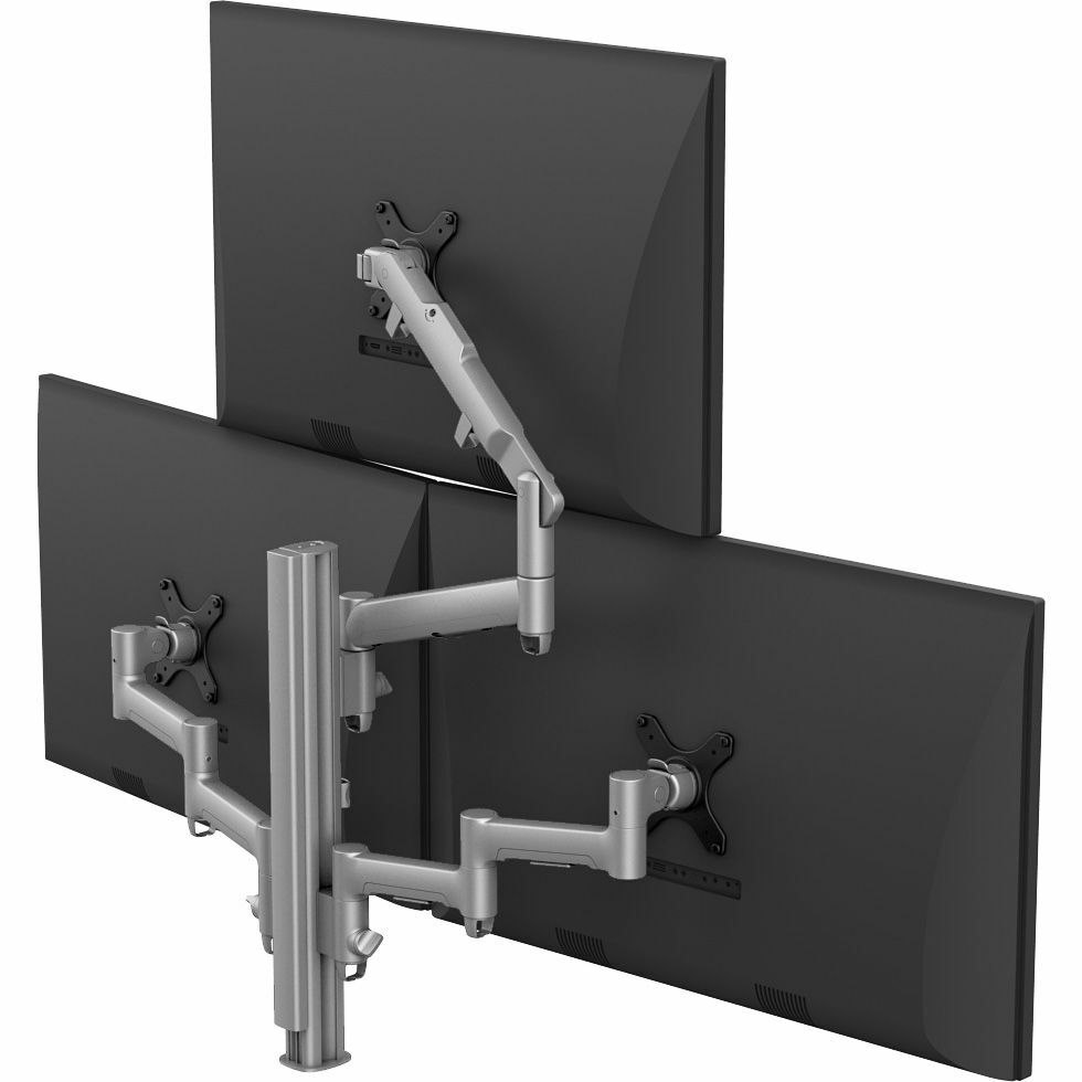 Atdec triple monitor arm "pyramid" desk mount - Flat and Curved up to 32in - VESA 75x75, 100x100