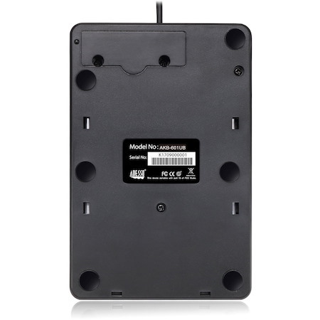Adesso AKB-601UB Keypad - Cable Connectivity - USB Interface - English (US) - Black
