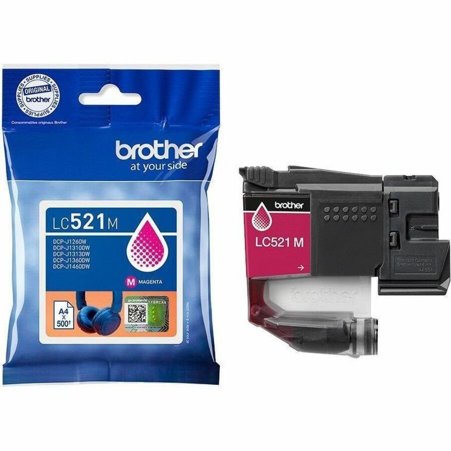 Brother LC521M Origineel Inkjet Inktcartridge - Enkelstuksverpakking - Magenta - 1 / Stuk