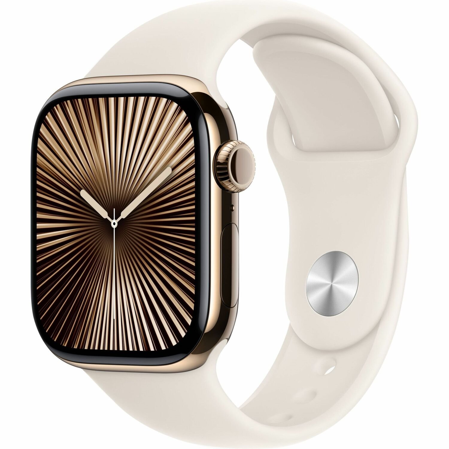 Apple Watch Series 10 Smart Watch - 42 mm Case Height - 36 mm Case Width - Gold Case Color - Starlight Band Color - Titanium Case Material - Wireless LAN - LTE, UMTS