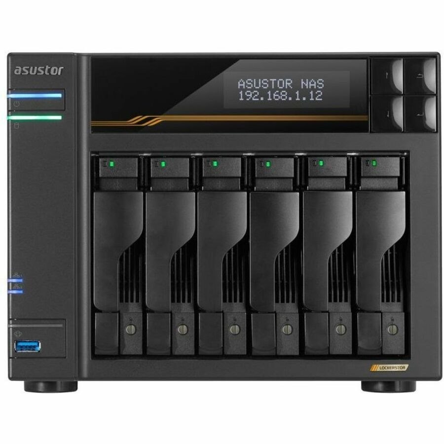 Asustor 6-Bay Nas(No Disk), Amd V3C14 2.3GHz, 16GB, M.2(4), 5G(2), 10G(2), PCIe, TWR, 3YR
