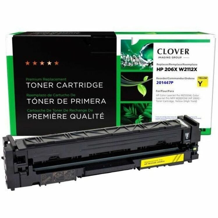 Clover Imaging Remanufactured High Yield Yellow Toner Cartridge (New Chip) for HP 206X (W2112X)