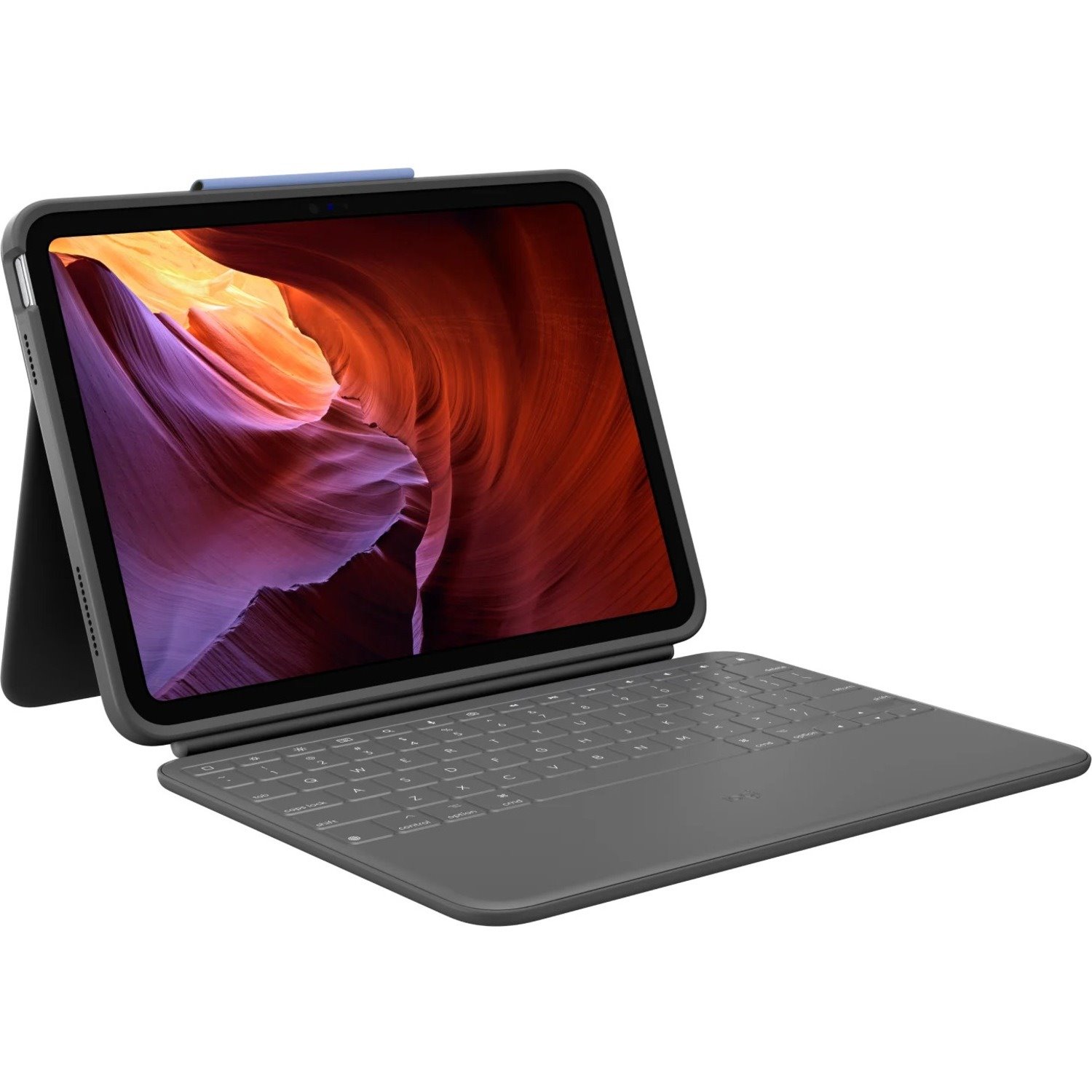 Logitech Rugged Folio Rugged Keyboard/Cover Case (Folio) Apple, Logitech iPad (10th Generation) Tablet - Graphite Grey