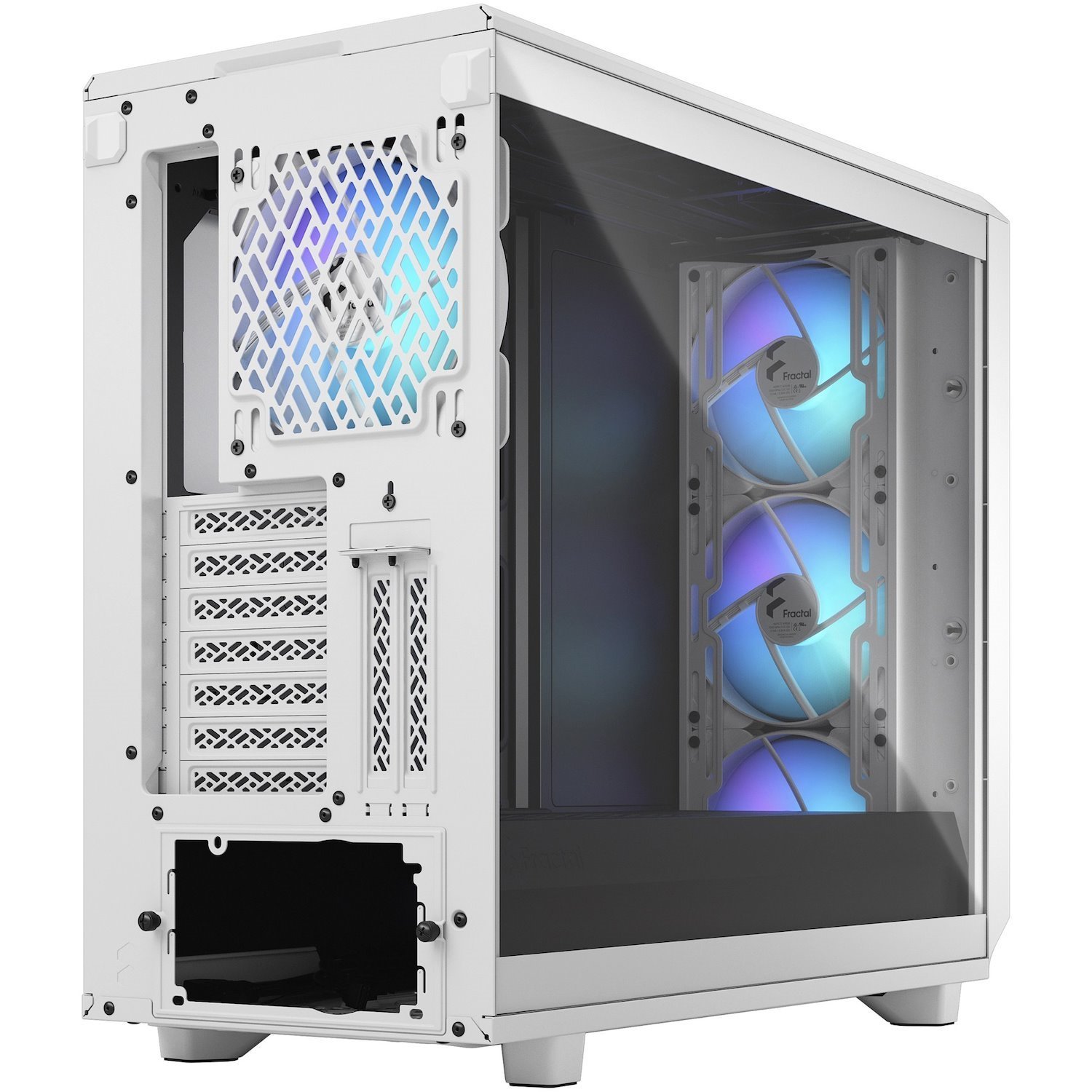 Fractal Design Meshify 2 Lite Computer Case - EATX, ATX Motherboard Supported - Tower - Tempered Glass, Steel - White