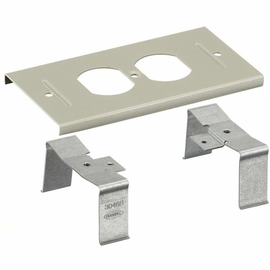 Hubbell Premise Wiring Metal Raceway, HBL3000 Series, Device Plate, Duplex Opening, Ivory