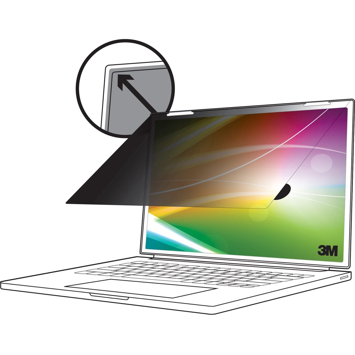 3M&trade; Bright Screen Privacy Filter for 14in Full Screen Laptop, 16:9, BP140W9E