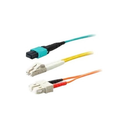 AddOn 5m SC to LC Aqua OM4 Duplex OFNR (Riser-Rated) TAA Fiber Patch Cable