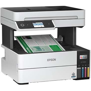 Epson EcoTank Pro ET-5150 Inkjet Multifunction Printer-Color-White-Copier/Scanner-4800x1200 dpi Print-Automatic Duplex Print-33000 Pages-250 sheets Input-Color Flatbed Scanner-1200 dpi Optical Scan-Wireless LAN-Epson Connect-Mopria