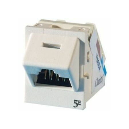 Ortronics Clarity 5E Angled TracJack, T568A/B, 45 degree, Cloud White