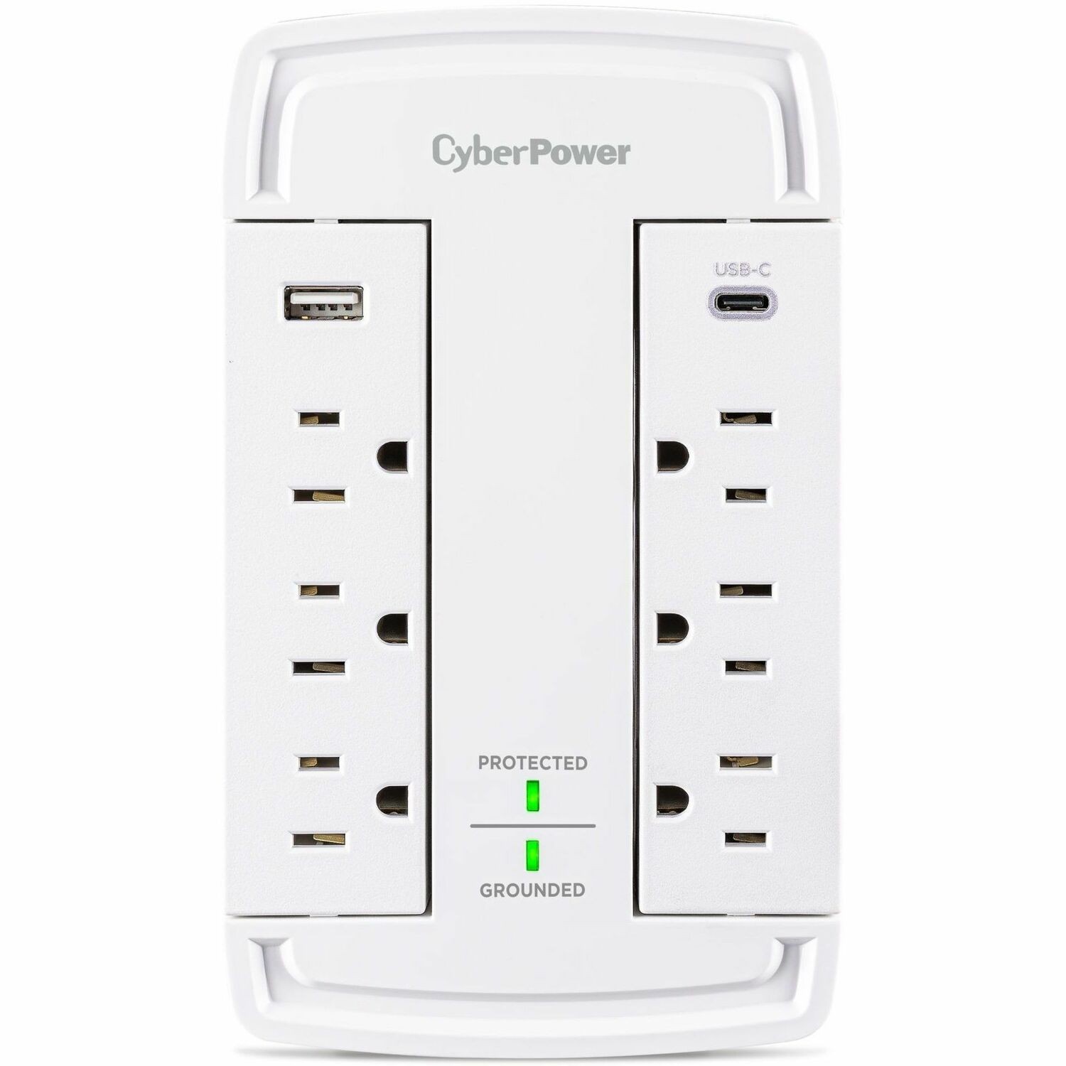 CyberPower CSP6WSUC Home and Office 6 - Outlet Surge Protector with 2400 J Surge Suppression