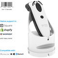 Socket Mobile DuraScan® D730, Laser Barcode Scanner, White & Charging Dock
