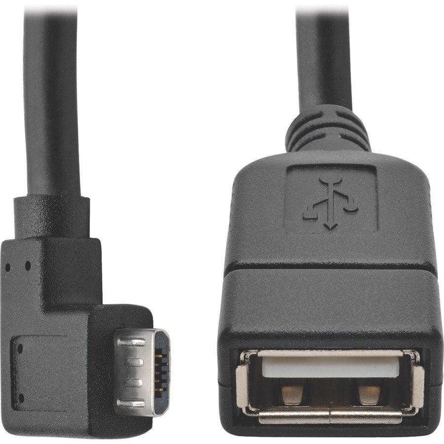 Eaton Tripp Lite Series Micro USB to USB OTG Host Adapter Cable, Right-Angle 5-Pin USB Micro-B to A (M/F), 6-in. (15.24 cm)