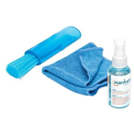 Manhattan LCD Mini Cleaning Kit (2 ounces) with Microfiber Cloth, Retractable Brush & Carrying Bag