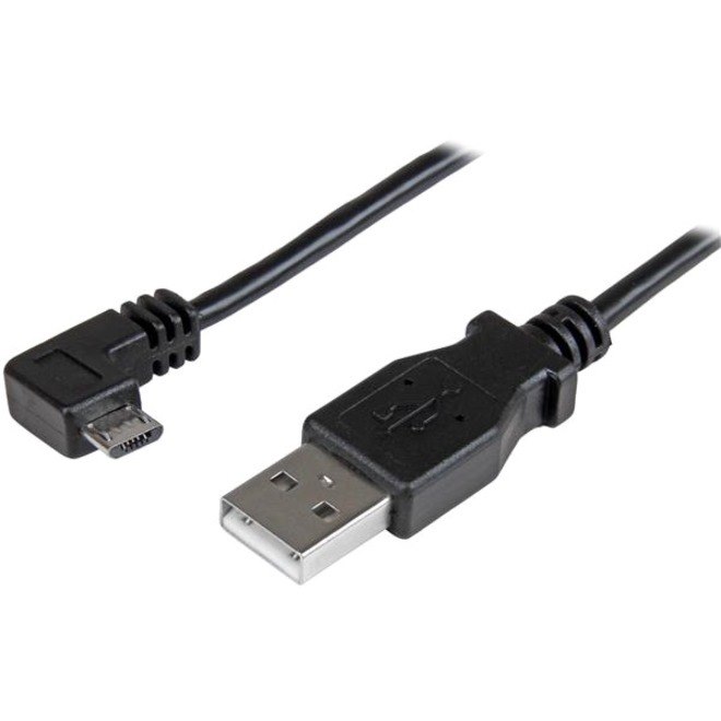 StarTech.com 0.5 m Right Angle Micro USB Cable - Charge and Sync Cable - USB to Micro USB - 24 AWG