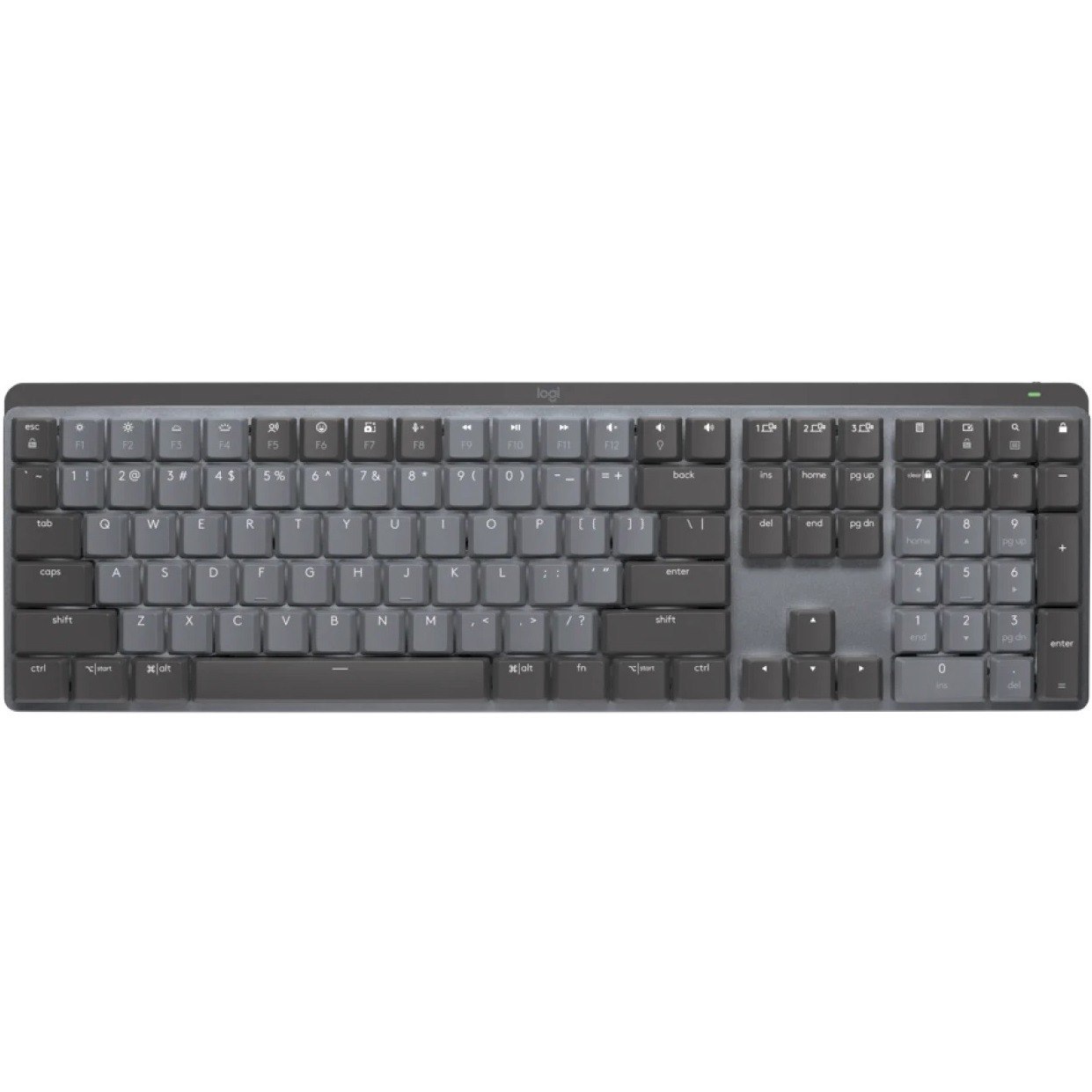 Logitech MX Mechanical Wireless Illuminated Performance Keyboard, Tactile Quiet Switches, Bluetooth, Graphite