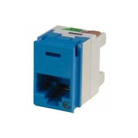 Ortronics Clarity 6 panel jack, rear load, T568A/B, 180 deg, blue