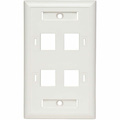 Eaton Tripp Lite Series 4-Port Keystone Faceplate, Single Gang, ID Labels, White, TAA