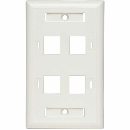 Eaton Tripp Lite Series 4-Port Keystone Faceplate, Single Gang, ID Labels, White, TAA