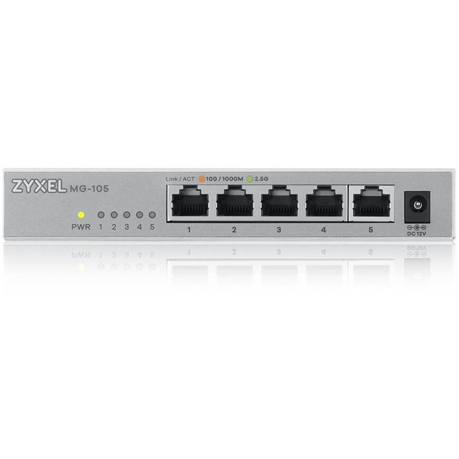 ZYXEL MG-105 5 Ports Ethernet Switch - 2.5 Gigabit Ethernet - 2500Base-T
