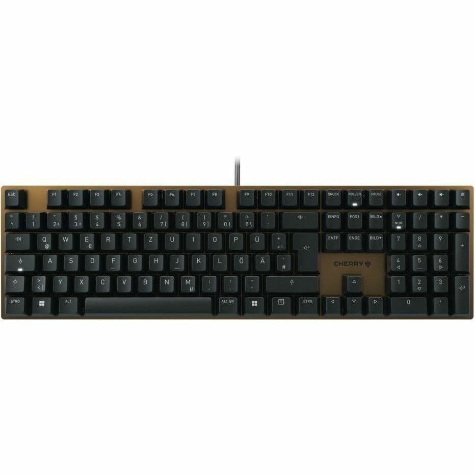CHERRY KC 200 MX Keyboard - Cable Connectivity - USB Type A Interface - German - Black, Bronze