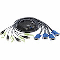 Eaton Tripp Lite Series 4-Port VGA KVM Switch with Built-In VGA, USB and 3.5 mm Audio Cables, TAA