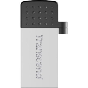 Transcend JetFlash 380S 32 GB USB 2.0 Type A, Micro USB 2.0 Flash Drive - Silver