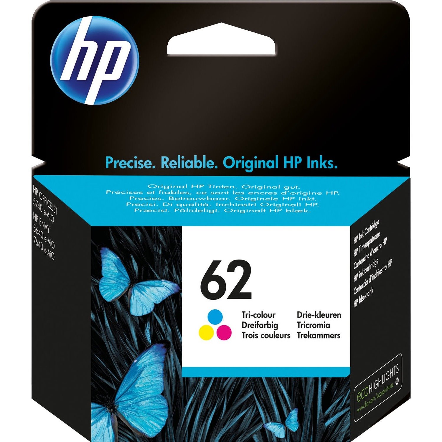 HP 62 Original Inkjet Ink Cartridge - Tri-colour Pack