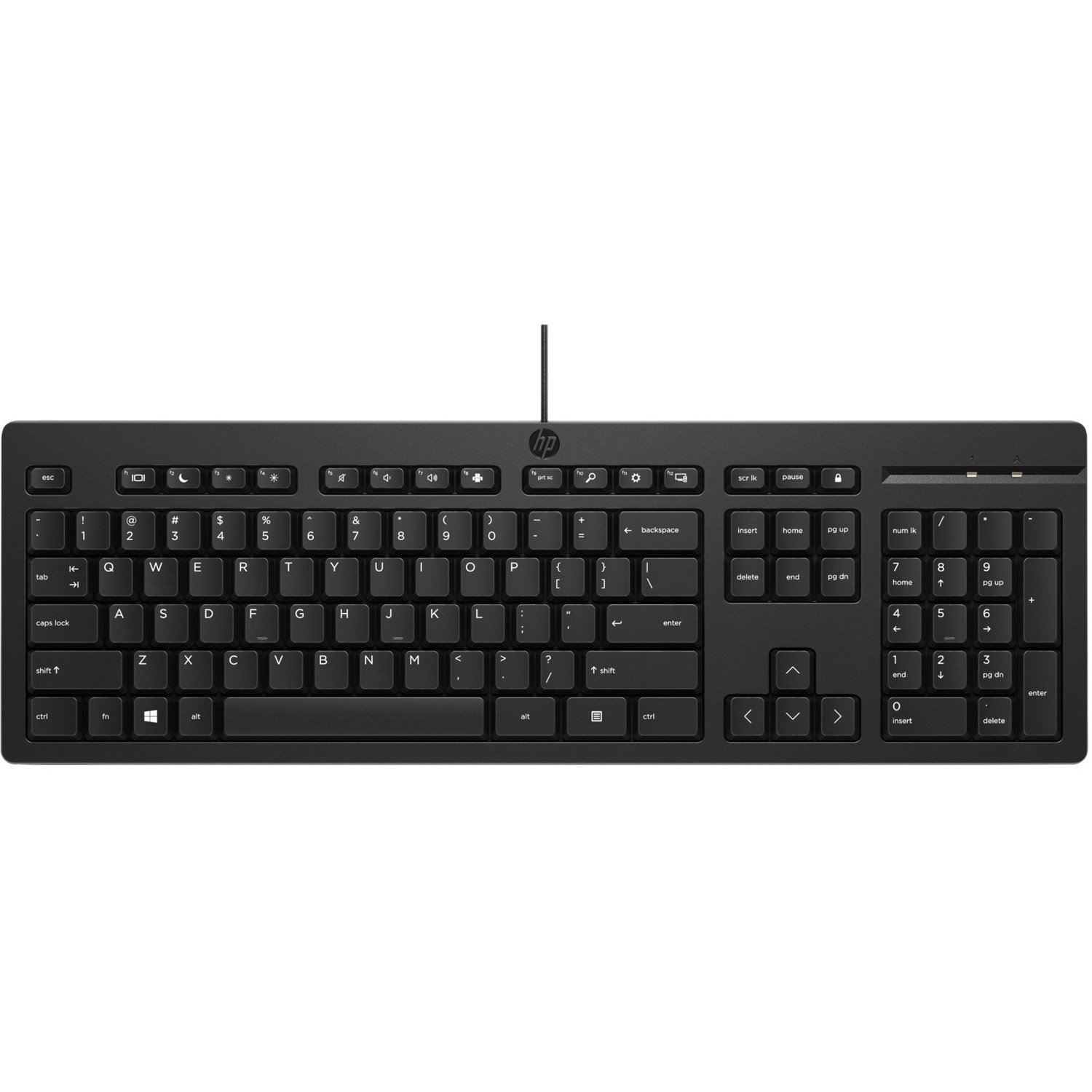 HP 125 Keyboard - Cable Connectivity - USB Interface - Black